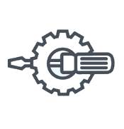 Gear and screwdriver icon 