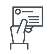 Hand and envelope icon 