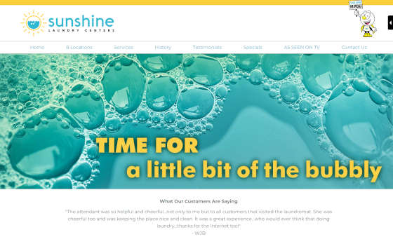 Visit Sunshine Laundry Cleaners.com. This link opens new window.