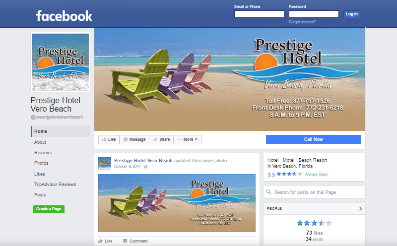 Prestige Hotel Facebook Page. This link opens new window.